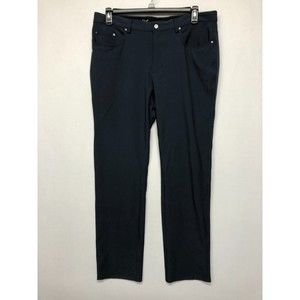 Greg Norman Men Flat Front Chino Golf Pants Size 36x32 Blue Polyester M128 -19
